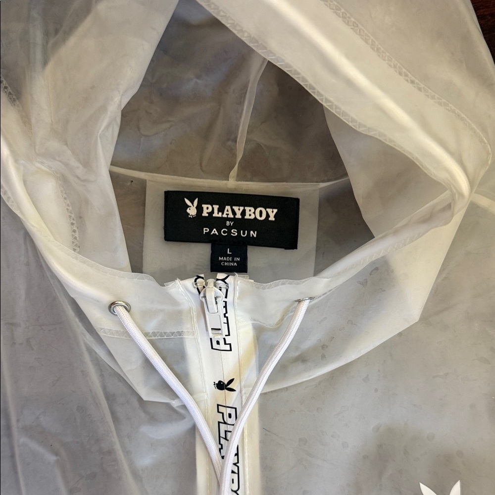 PLAYBOY Sheer White Hooded Jacket - Picture 3 of 6